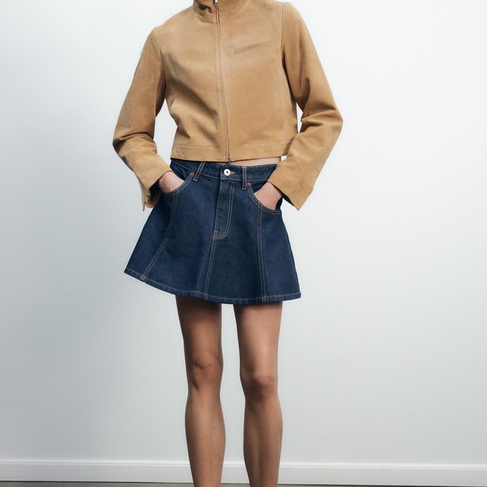 Zara TRF Denim Mini Skirt NWT